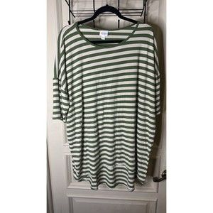 Lularoe T-Shirt Womens Size 2XL Stripes Green